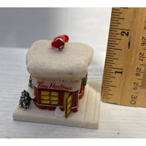 Tim Hortons Christmas Ornament Snowy Building With Red String - Picture 8 of 8